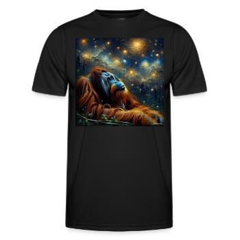 Orang Utan Starry Night Orangutan - Men's Functional T-Shirt - black - Front - AI Model Male 178 dark (178cm)