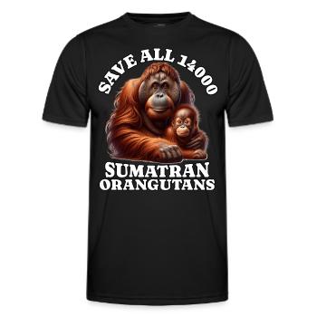 Save Orangutan - Men's Functional T-Shirt - black - Front - AI Model Male 178 dark (178cm)