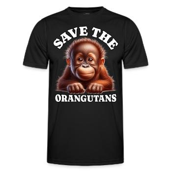 Orang-outan - T-shirt sport Homme - noir - Devant - AI Model Male 178 dark (178cm)