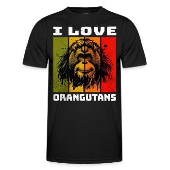 Orang-outan de Bornéo Orang-outan - T-shirt sport Homme - noir - Devant - AI Model Male 178 dark (178cm)