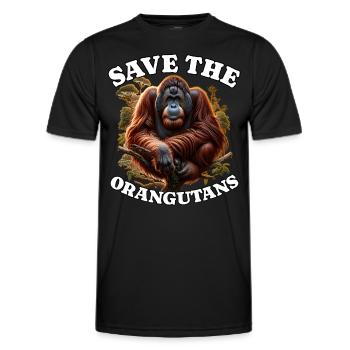 Save Orangutan - Men's Functional T-Shirt - black - Front - AI Model Male 178 dark (178cm)