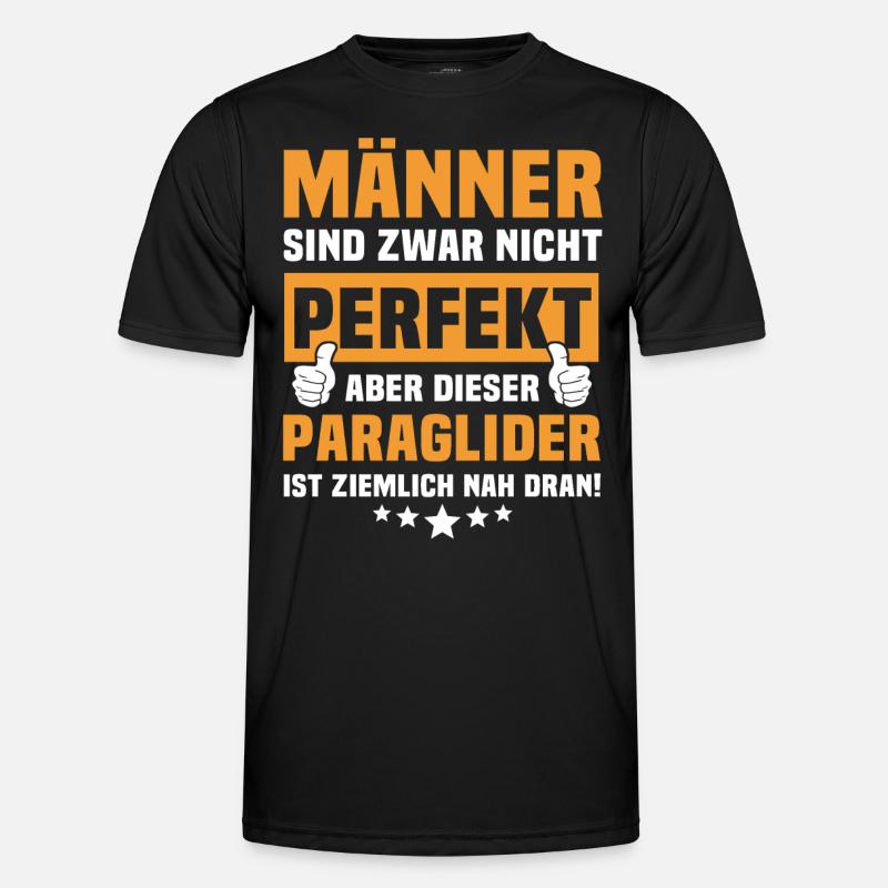 Funny paraglider sayings - Men's Functional T-Shirt - black