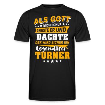 Turner Turnen - Männer Funktions-T-Shirt - Schwarz - Vorne - AI Model Male 178 dark (178cm)