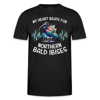 Waldrapp Herzlinie - Männer Funktions-T-Shirt - Schwarz - Vorne - AI Model Male 178 dark (178cm)