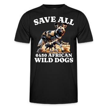 Save African Wild Dog - Men's Functional T-Shirt - black - Front - AI Model Male 178 dark (178cm)