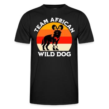 African Wild Dog Sayings - Men's Functional T-Shirt - black - Front - AI Model Male 178 dark (178cm)