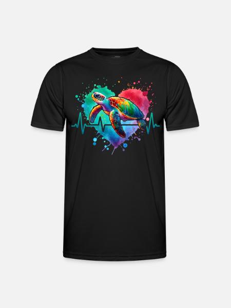 Hawksbill turtle ECG - Men's Functional T-Shirt - black