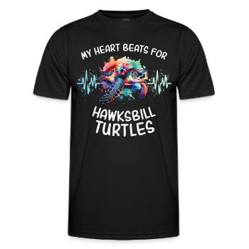Karettschildkröte Herzlinie - Männer Funktions-T-Shirt - Schwarz - Vorne - AI Model Male 178 dark (178cm)