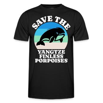 Dauphin lisse du fleuve Yangtze - T-shirt sport Homme - noir - Devant - AI Model Male 178 dark (178cm)
