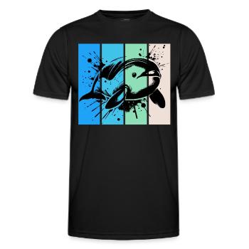 Dauphin lisse du fleuve Yangtze - T-shirt sport Homme - noir - Devant - AI Model Male 178 dark (178cm)
