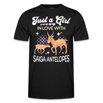 Saiga Antelope Girl Saiga Antelope - Men's Functional T-Shirt - black - Front - AI Model Male 178 dark (178cm)