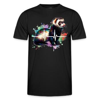 Iltis Schwarzfussiltis EKG - Männer Funktions-T-Shirt - Schwarz - Vorne - AI Model Male 178 dark (178cm)