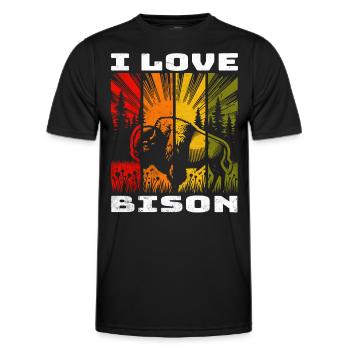 Bison des prairies Bison Bison des prairies - T-shirt sport Homme - noir - Devant - AI Model Male 178 dark (178cm)