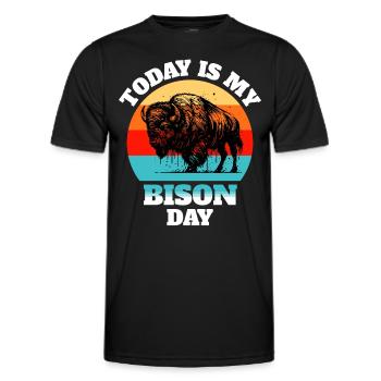 Bison de bison - T-shirt sport Homme - noir - Devant - AI Model Male 178 dark (178cm)