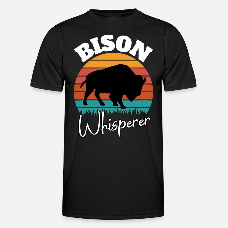 Büffel Flüsterer - Männer Funktions-T-Shirt - Schwarz