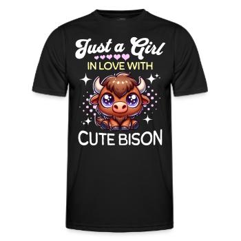 Bison fille bison - T-shirt sport Homme - noir - Devant - AI Model Male 178 dark (178cm)