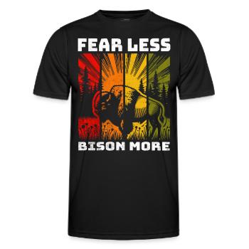 Bison Büffel - Männer Funktions-T-Shirt - Schwarz - Vorne - AI Model Male 178 dark (178cm)