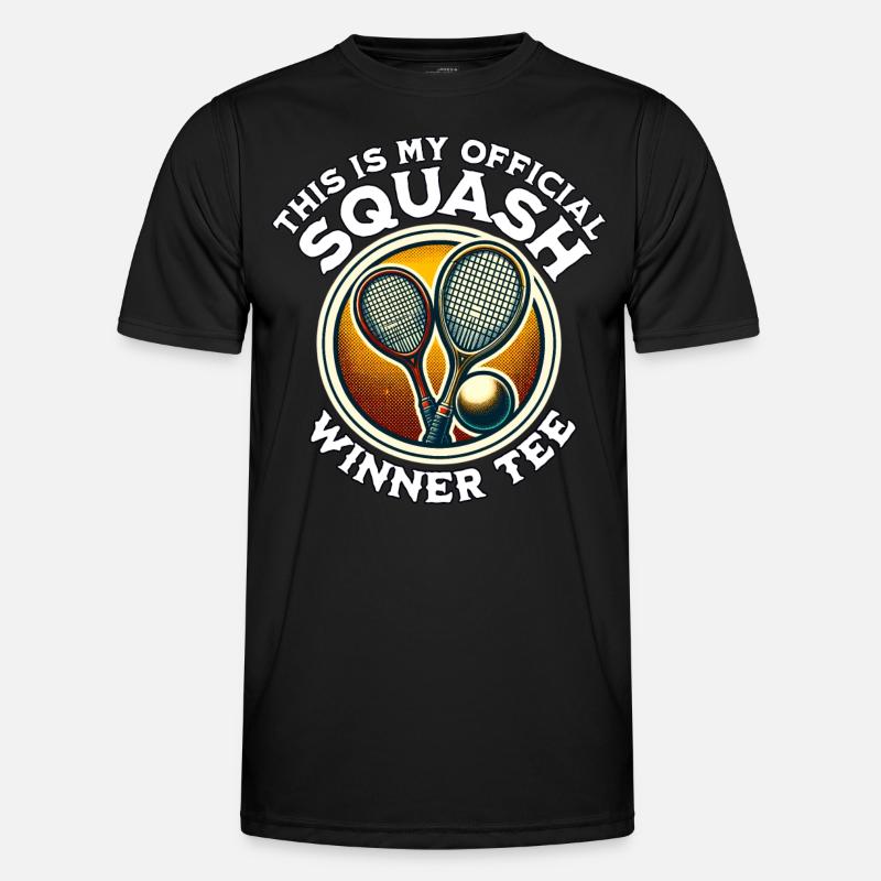 Squash Spieler - Männer Funktions-T-Shirt - Schwarz