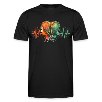 Squash Herzlinie - Männer Funktions-T-Shirt - Schwarz - Vorne - AI Model Male 178 dark (178cm)