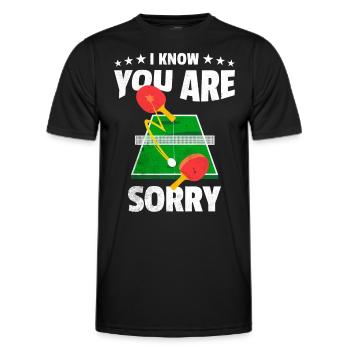 Ping Pong Legende - Männer Funktions-T-Shirt - Schwarz - Vorne - AI Model Male 178 dark (178cm)