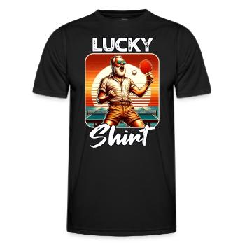 Ping Pong Spieler - Männer Funktions-T-Shirt - Schwarz - Vorne - AI Model Male 178 dark (178cm)