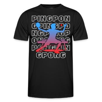 Ping Pong - Men's Functional T-Shirt - black - Front - AI Model Male 178 dark (178cm)