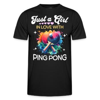 Ping Pong Mädchen - Männer Funktions-T-Shirt - Schwarz - Vorne - AI Model Male 178 dark (178cm)