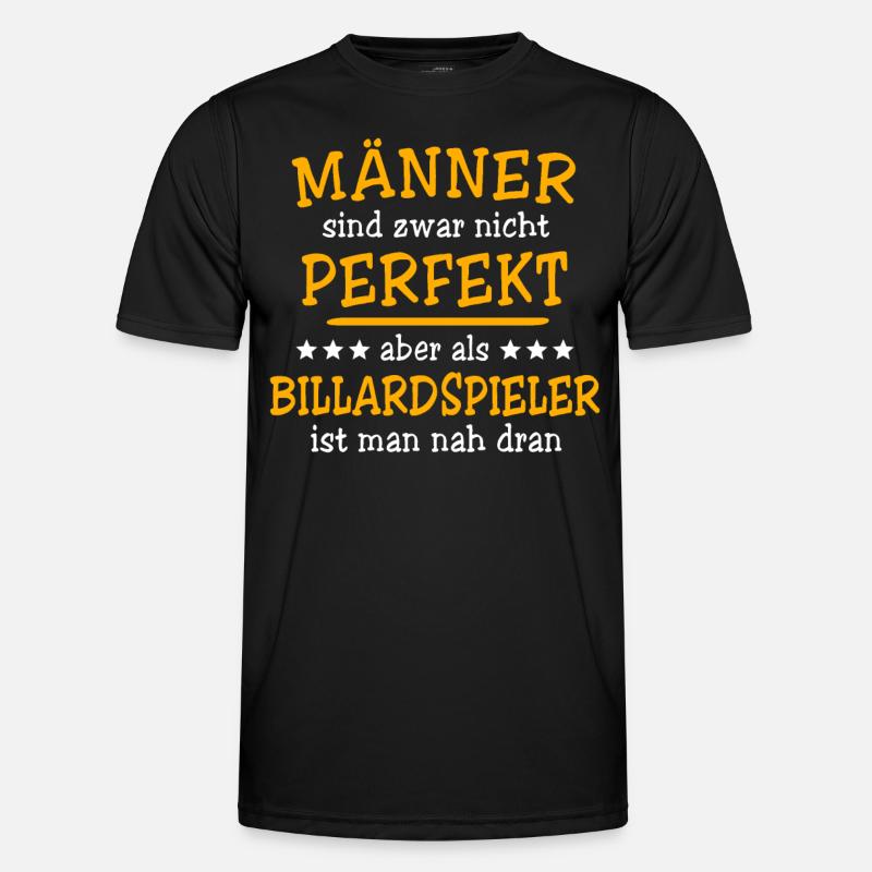 biBillardspieler Billard - Männer Funktions-T-Shirt - Schwarz