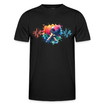 Ping Pong Herzlinie - Männer Funktions-T-Shirt - Schwarz - Vorne - AI Model Male 178 dark (178cm)