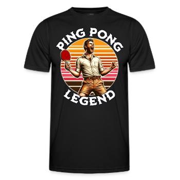 Ping Pong Legende - Männer Funktions-T-Shirt - Schwarz - Vorne - AI Model Male 178 dark (178cm)