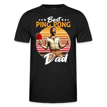 Ping Pong Papa - Männer Funktions-T-Shirt - Schwarz - Vorne - AI Model Male 178 dark (178cm)