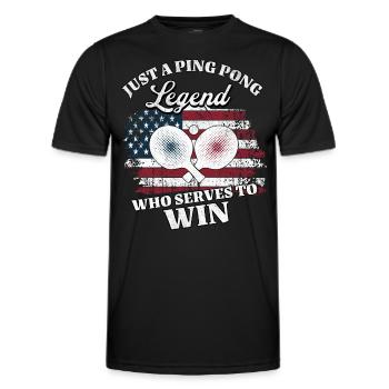 US Ping Pong Player - Men's Functional T-Shirt - black - Front - AI Model Male 178 dark (178cm)