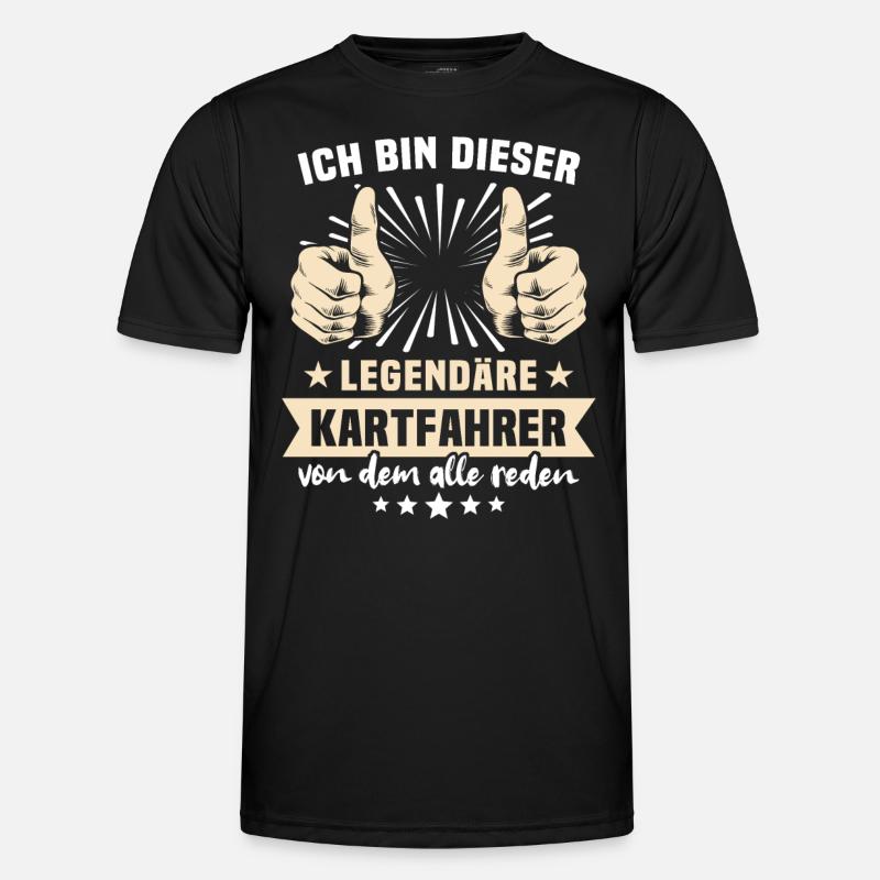 Kartfahrer Sprüche - Männer Funktions-T-Shirt - Schwarz