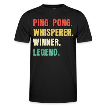 Ping Pong Whisperer Ping Pong Legend - Men's Functional T-Shirt - black - Front - AI Model Male 178 dark (178cm)