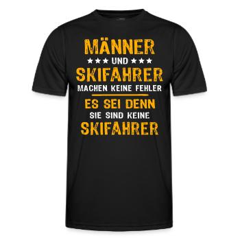 Skifahrer Skifahren - Männer Funktions-T-Shirt - Schwarz - Vorne - AI Model Male 178 dark (178cm)
