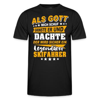 Skifahrer Skifahren - Männer Funktions-T-Shirt - Schwarz - Vorne - AI Model Male 178 dark (178cm)