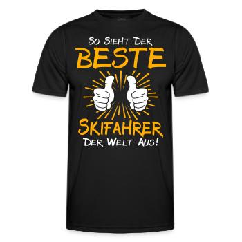 Idée cadeau skieur - T-shirt sport Homme - noir - Devant - AI Model Male 178 dark (178cm)