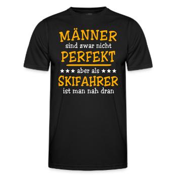 Skifahrer Skifahren - Männer Funktions-T-Shirt - Schwarz - Vorne - AI Model Male 178 dark (178cm)