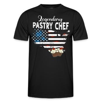 Chef pâtissier US - T-shirt sport Homme - noir - Devant - AI Model Male 178 dark (178cm)