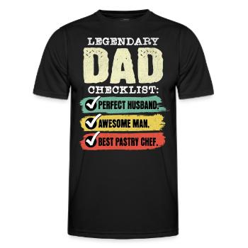 Dad Pastry Chef Father's Day - Men's Functional T-Shirt - black - Front - AI Model Male 178 dark (178cm)