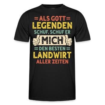 Landwirt - Männer Funktions-T-Shirt - Schwarz - Vorne - AI Model Male 178 dark (178cm)