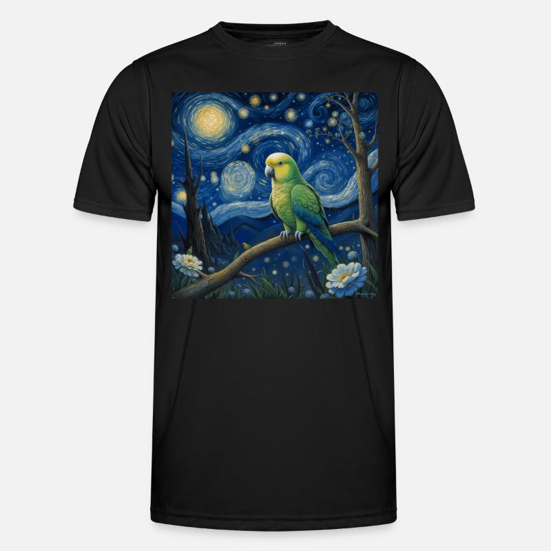 Monk Parakeet Starry Night Men's Functional T-Shirt