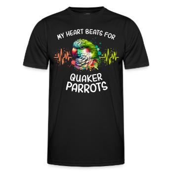 Monk Parakeet Heartline - Men's Functional T-Shirt - black - Front - AI Model Male 178 dark (178cm)