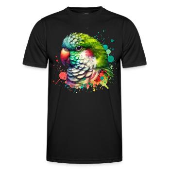 Monk Parakeet Motif - Men's Functional T-Shirt - black - Front - AI Model Male 178 dark (178cm)