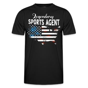 Agent sportif US - T-shirt sport Homme - noir - Devant - AI Model Male 178 dark (178cm)