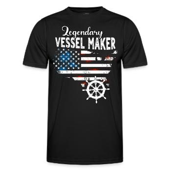 Shipbuilders US - Men's Functional T-Shirt - black - Front - AI Model Male 178 dark (178cm)