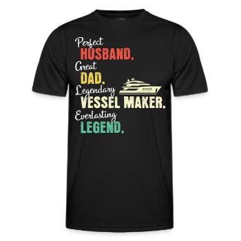 Papa constructeur naval - T-shirt sport Homme - noir - Devant - AI Model Male 178 dark (178cm)