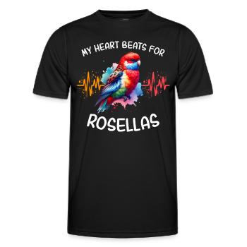 Rosellasittich Herzlinie - Männer Funktions-T-Shirt - Schwarz - Vorne - AI Model Male 178 dark (178cm)