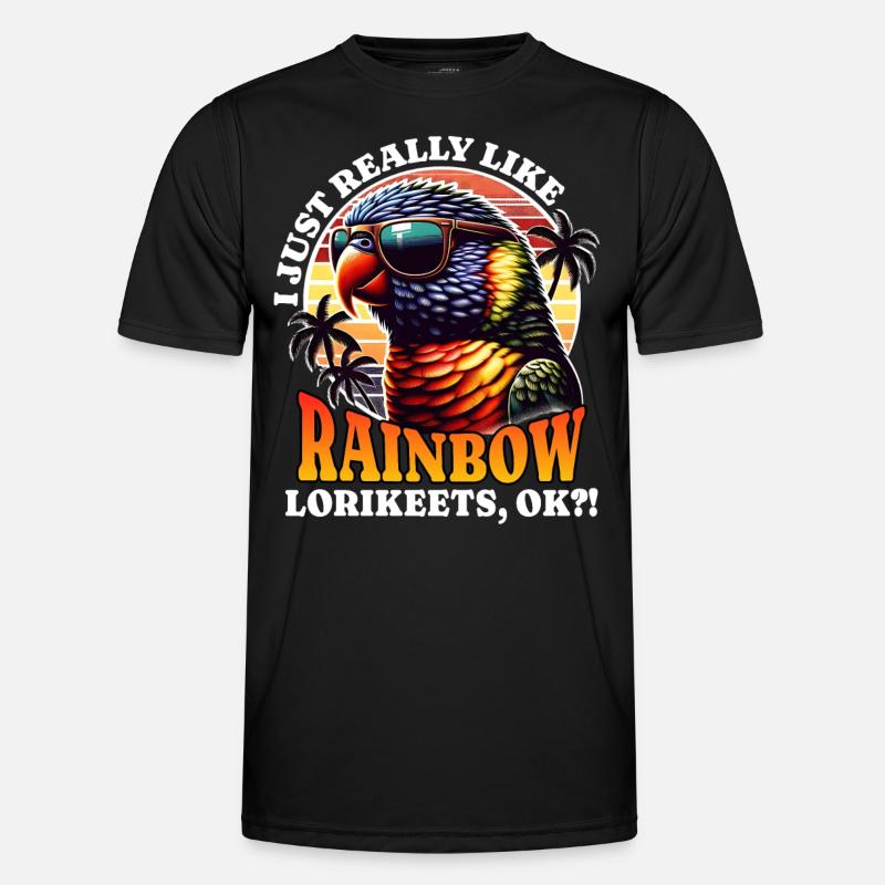 Ich Liebe Regenbogenlori Spruch - Männer Funktions-T-Shirt - Schwarz