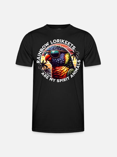 Funny rainbow lorikeet sayings - Men's Functional T-Shirt - black